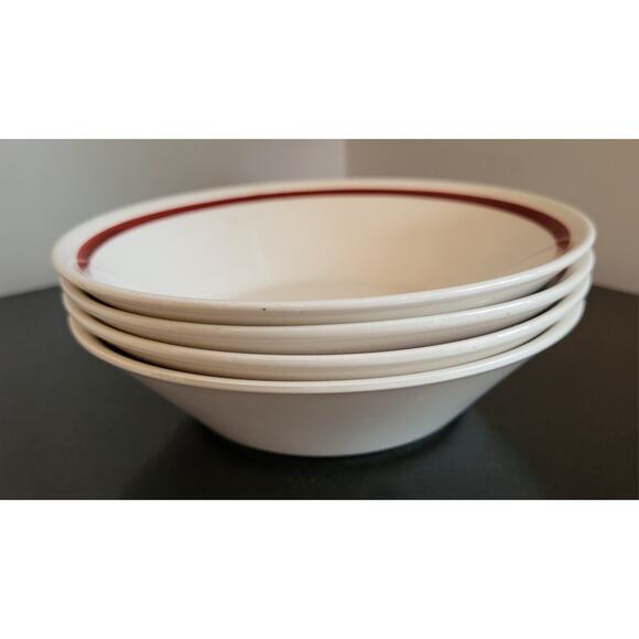 Vintage Hand-painted Lunastone Bowls Matching #1527 Forest Flowers (4 Set) 6.5" - Picture 10 of 12